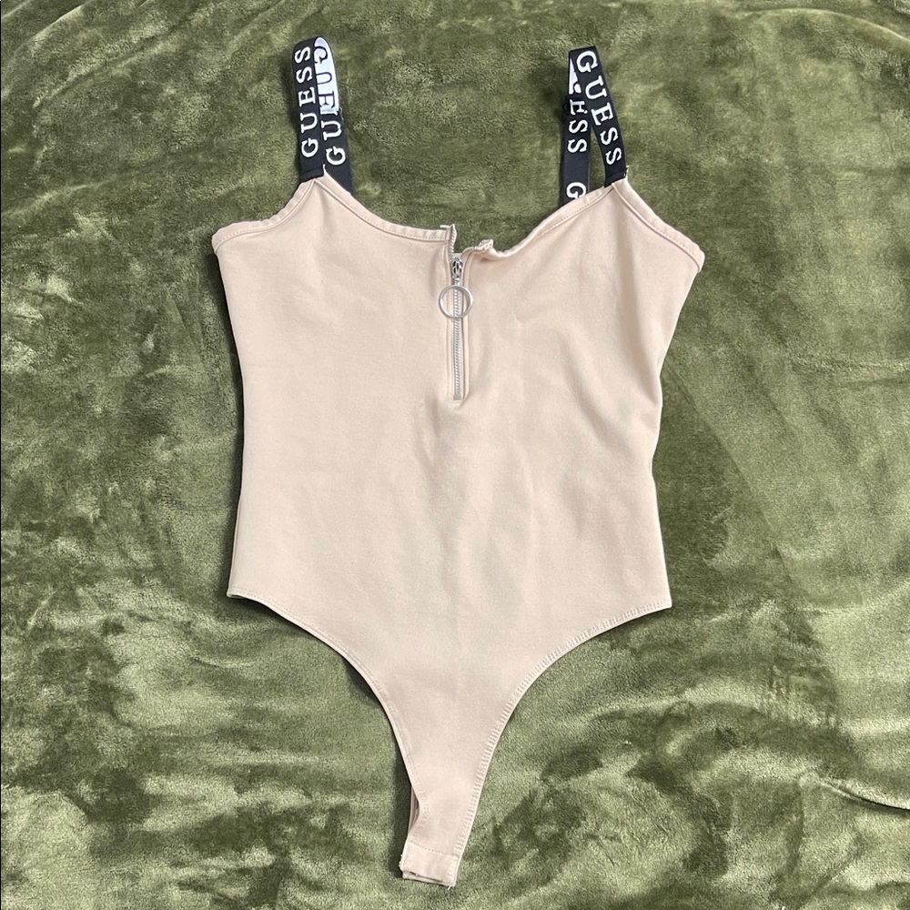 Guess Beige Bodysuit with Branded Straps